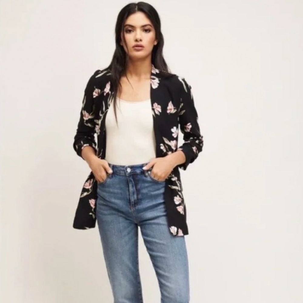 Floral Black Women's Jacket